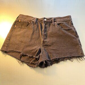 Levi's Black Cut-Off Jeans Shorts 501 Button Fly Like NEW Size 31 2" Inseam